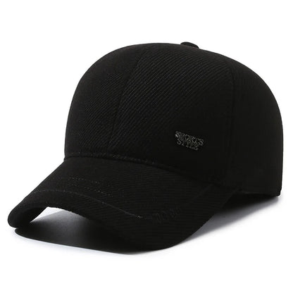 Men Warm Thick Autumn Winter Baseball Caps Male Sport Visors Earflaps Dad Snapback Cap Hat - Thick