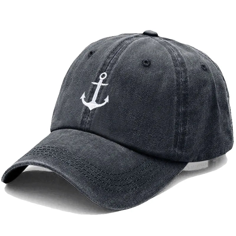 Anchor Embroidered Baseball Cap Women Men Adjustable Soft Washed Cotton Dad Hat Unisex Classic Golf
