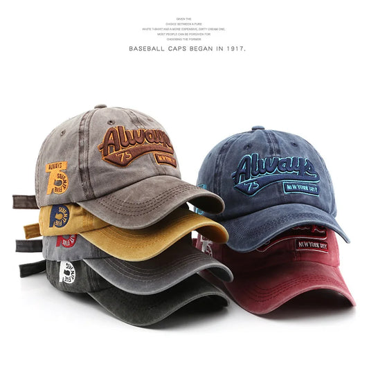 Embroidered Baseball Cap For Women Men New Spring Summer Solid Sunhat Retro Washable Sport Snapback Caps Hip Hop Fishing Hat