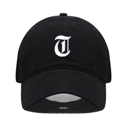 Old English Letter A-Z Embroider Baseball Cap Men Womne Soft Cotton Team Sport Visors Snapback Caps
