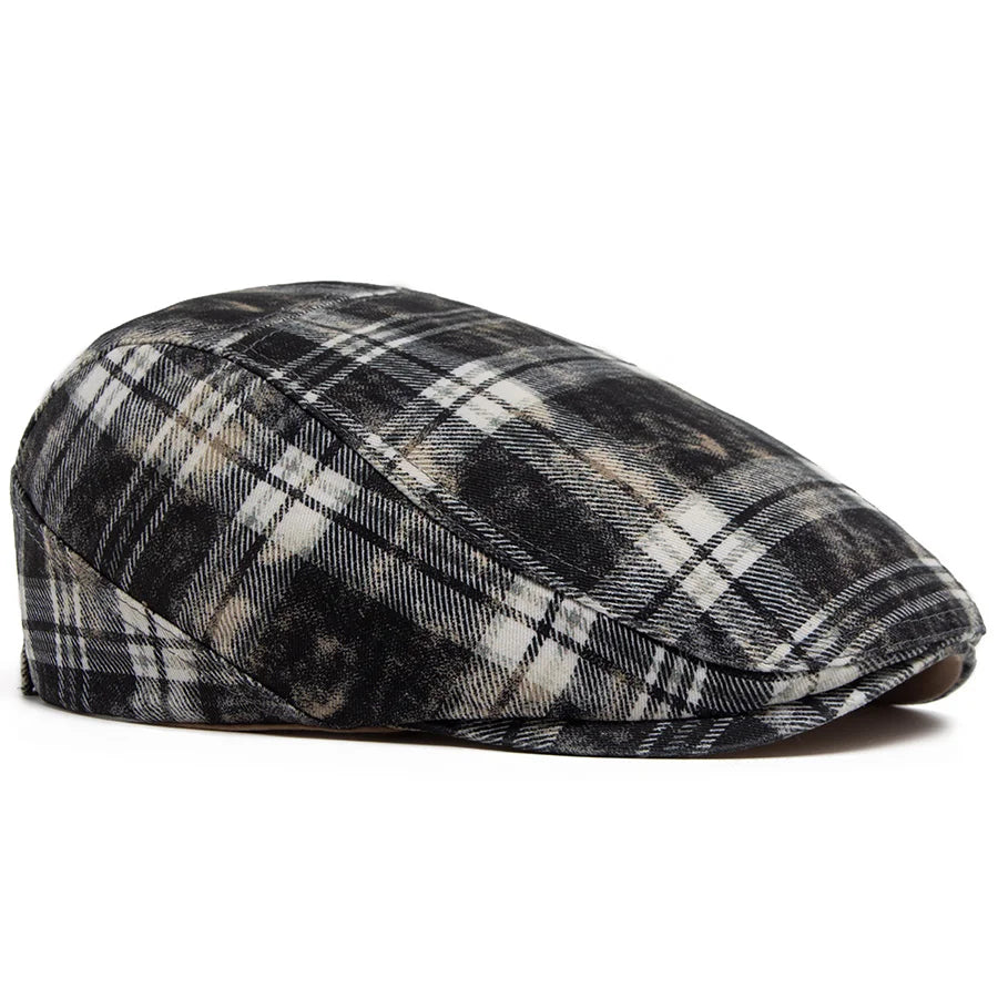Y2k Plaid Beret Summer Women Hat Vintage Caps For Men Casual Female Sun Soft Flat Hats Visor Newsboy Cap Unisex Adjustable New