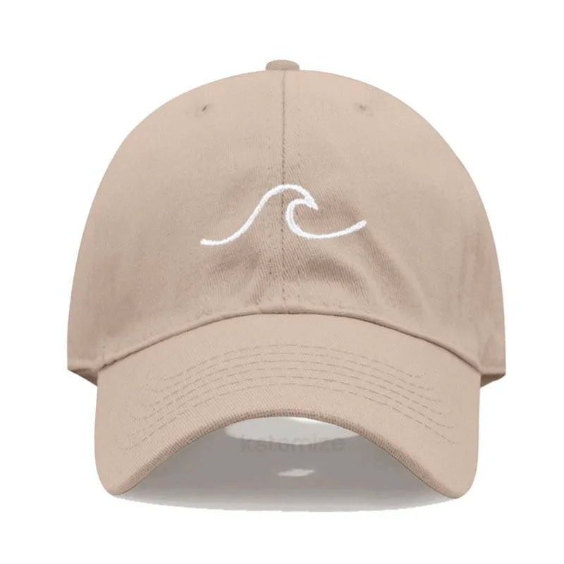 Men S Baseball Cap Women Washed Cotton Waves Embroidery Dad Hat Sport Golf Caps Man Sun Hats