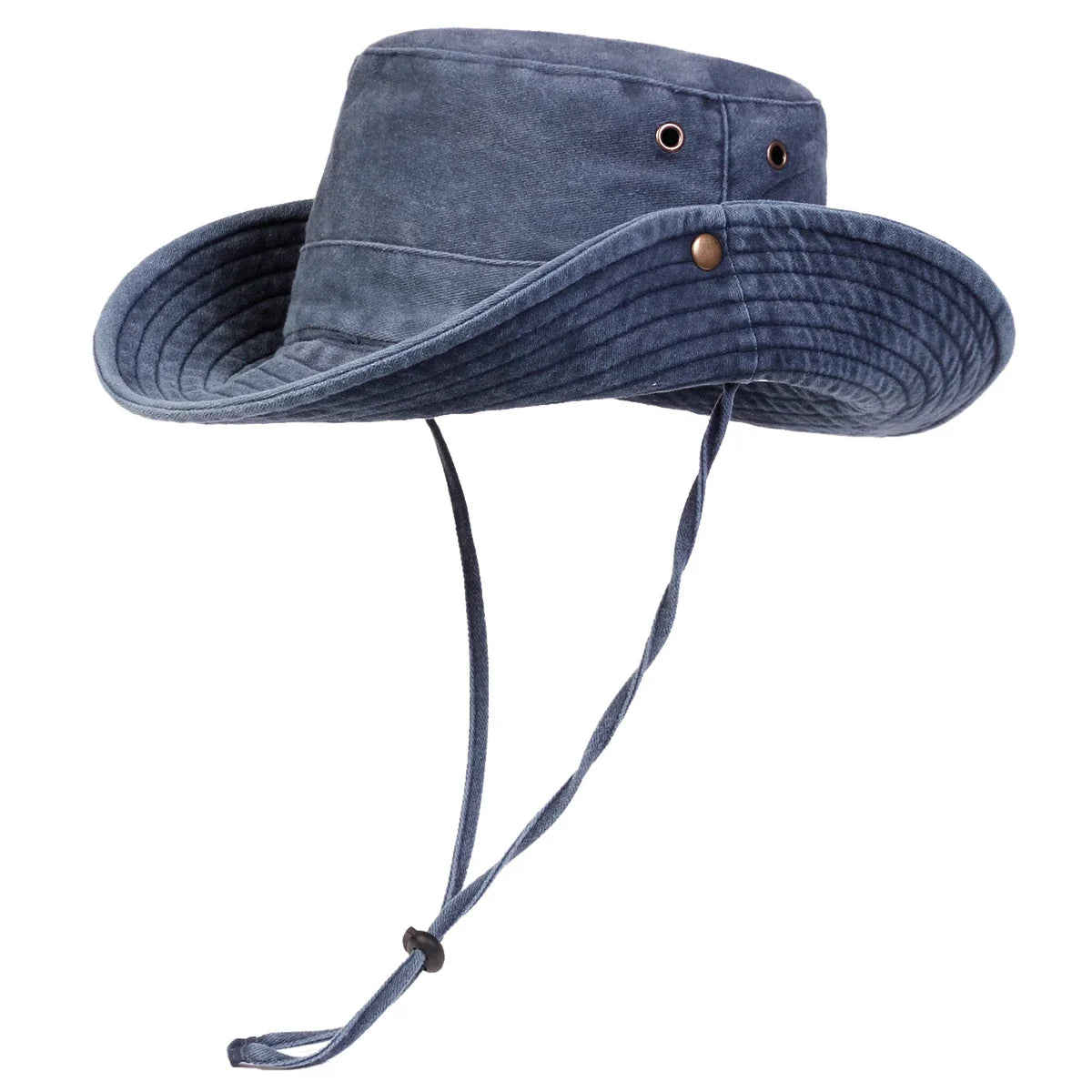 Men Big Eaved Solid Color Washed Bucket Hats Fishermen Caps Outdoor Casual Cap Sunscreen Hat