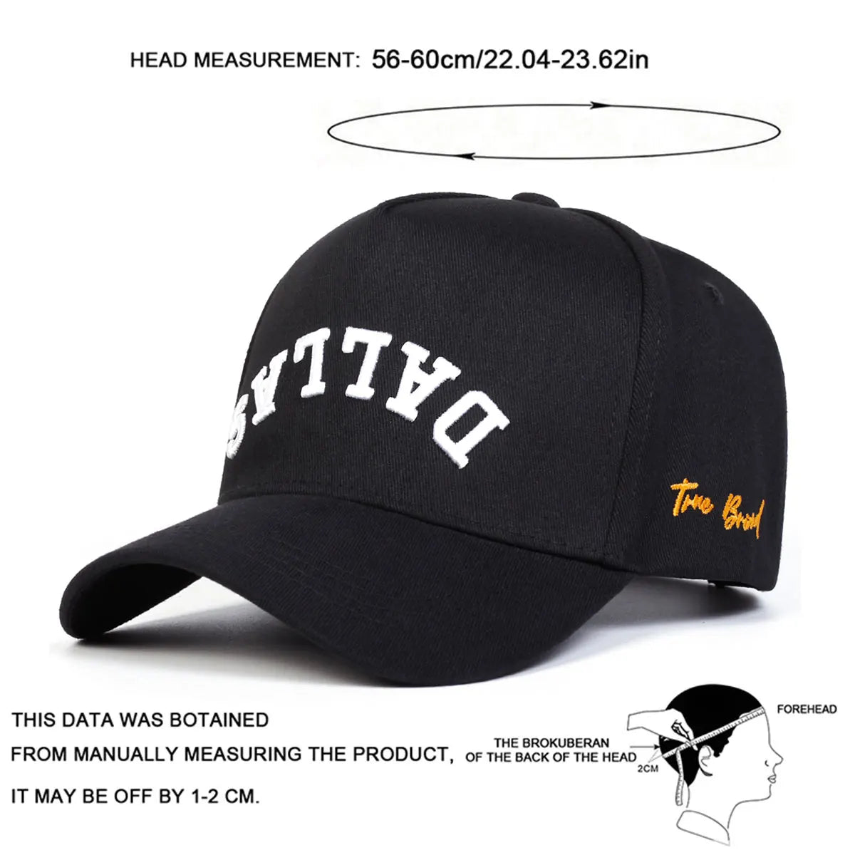 Unisex Dallas Letter Embroidery Baseball Caps Spring Autumn Outdoor Adjustable Casual Hats Hip Hop
