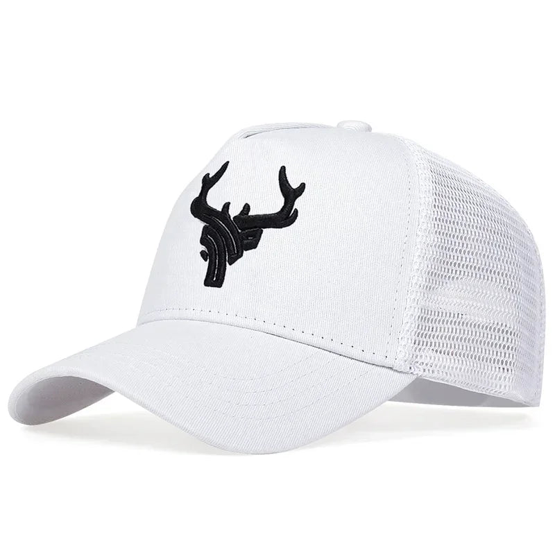 Unisex Animal Antlers Embroidery Baseball Net Caps Spring Summer Outdoor Adjustable Casual Hats