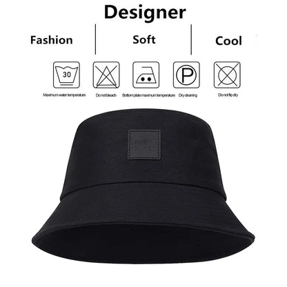 Unisex York Leather Label Personality Bucket Hats Fishermen Caps Outdoor Casual Cap Sunscreen Hat