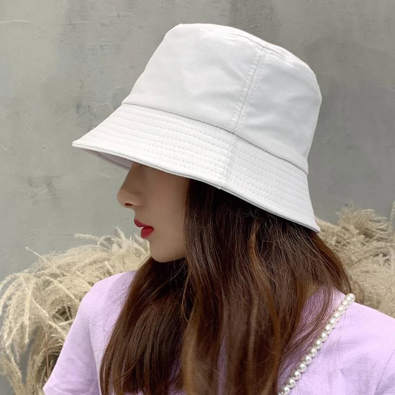 Spring Summer Women Men Bucket Hats Solid Panama Sunscreen Fisherman Cap Outdoor Beach Sun Hat