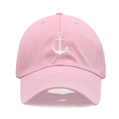 Anchor Embroidered Baseball Cap Women Men Adjustable Soft Washed Cotton Dad Hat Unisex Classic Golf