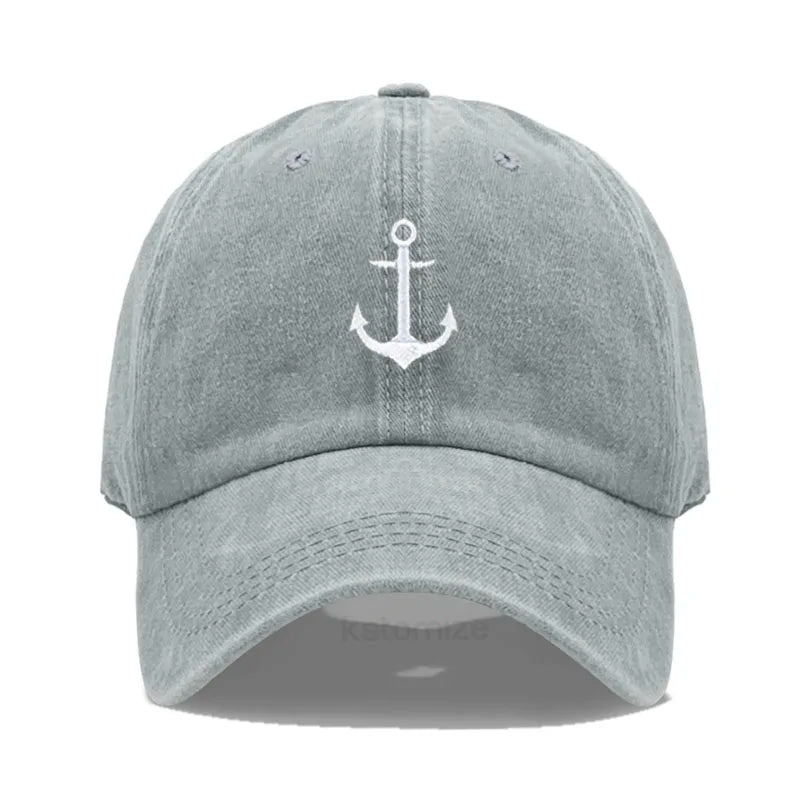 Anchor Embroidered Baseball Cap Women Men Adjustable Soft Washed Cotton Dad Hat Unisex Classic Golf