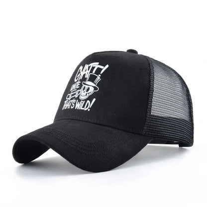 Summer Baseball Cap Outdoor Breathable Mesh Trucker Cap Men Women Printing Skull Snapback Hip Hop Caps Adjustable Visor Cap