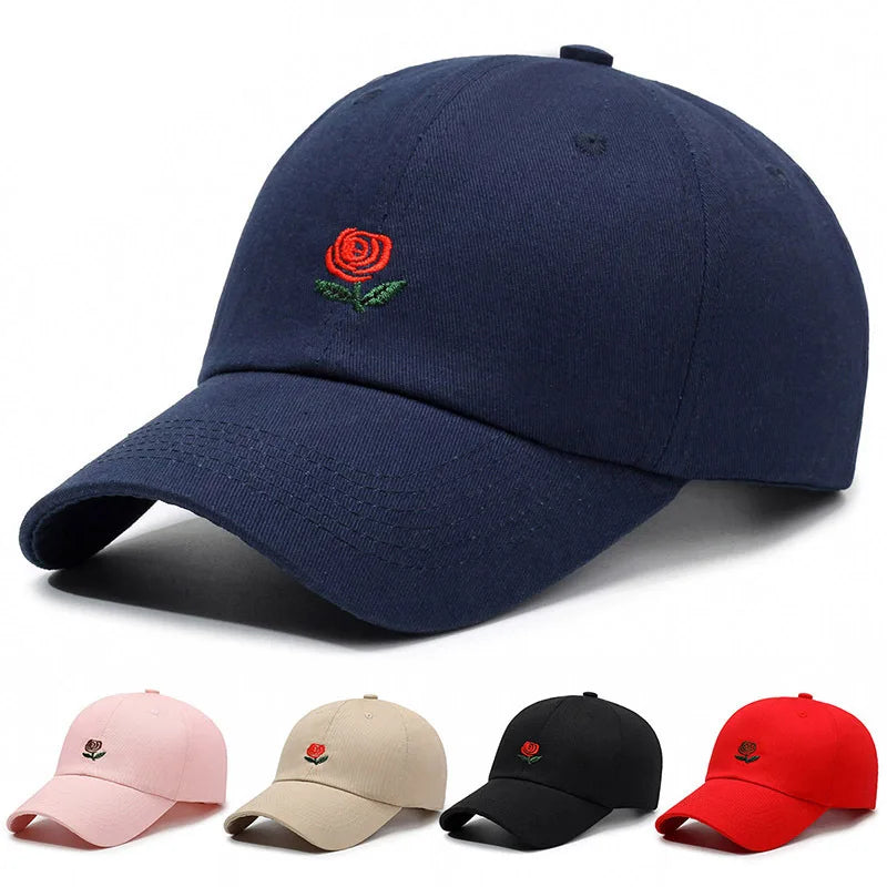 Spring Baseball Cap Personality Versatile Couple Embroidery Men Women Sunscreen Rose Letter Hip Hop