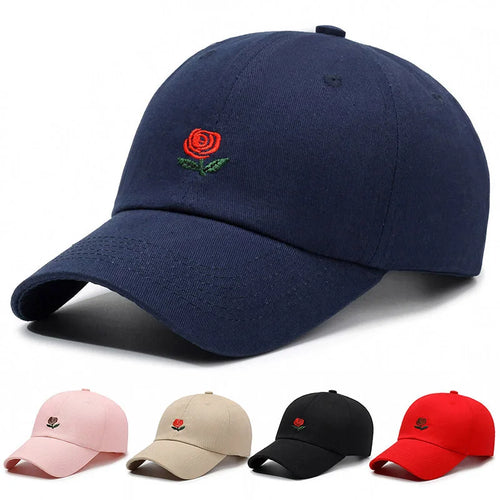 Spring Baseball Cap Personality Versatile Couple Embroidery Men Women Sunscreen Rose Letter Hip Hop