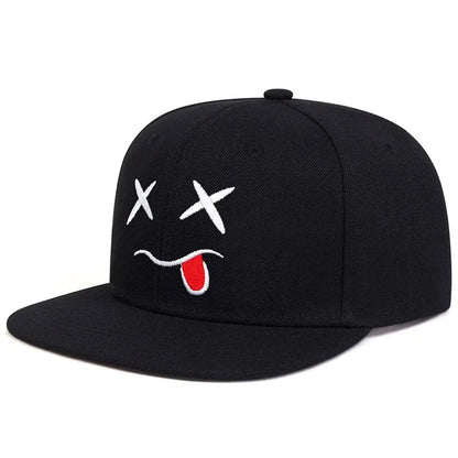 Unisex Personality Ghost Expression Embroidery Hip-Hop Hats Outdoor Adjustable Casual Baseball Caps