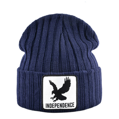 Knitted Skullies Beanie With Animals Patch Men Women Outdoor Casual Sport Hats Autumn Winter Solid Color Hip Hop Beanies