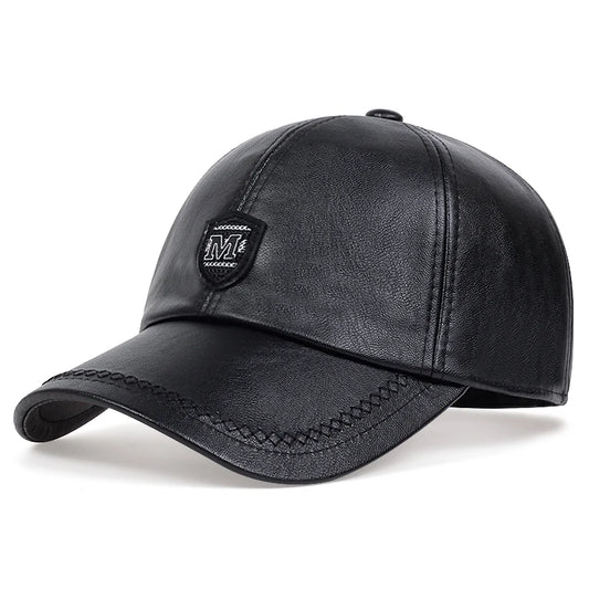 Autumn Winter Warm Leather Baseball Cap Hip Hop Snapback Hat Men Women Sports Casual Caps Dad Hats