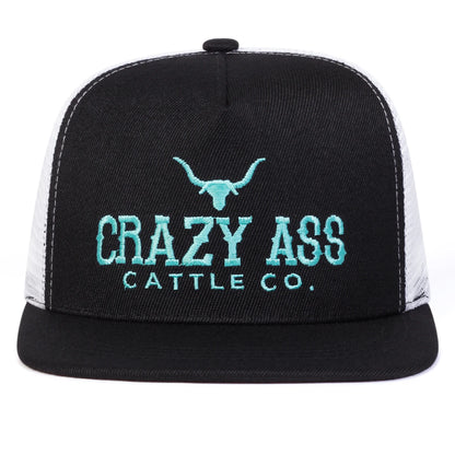 Unisex Crazy Ass Cattle Co Embroidery Hip-Hop Net Hats Spring Summer Outdoor Adjustable Casual