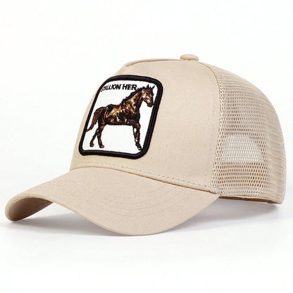 Unisex Horse Stallion Her Embroidery Baseball Net Caps Spring Summer Outdoor Adjustable Casual Hats