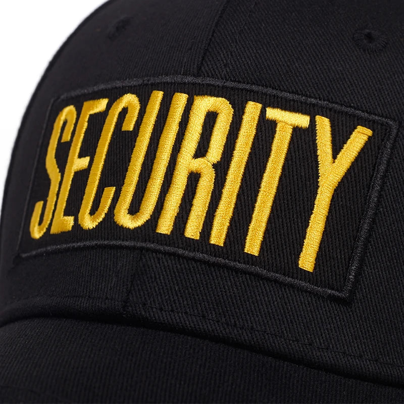 Unisex Security Letter Embroidery Baseball Caps Spring Autumn Outdoor Adjustable Casual Hats