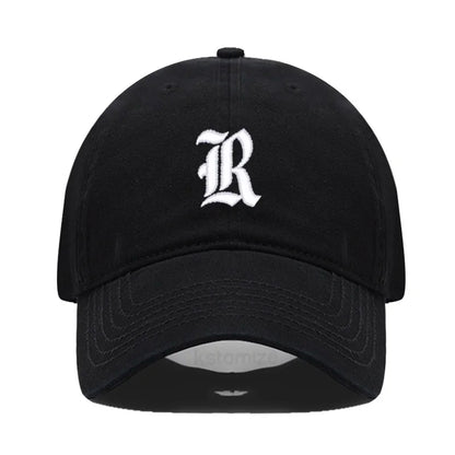 Old English Letter A-Z Embroider Baseball Cap Men Womne Soft Cotton Team Sport Visors Snapback Caps