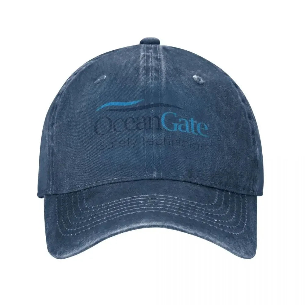 Vintage Oceangate Safety Technician Baseball Cap Unisex Style Distressed Washed Headwear Outdoor All