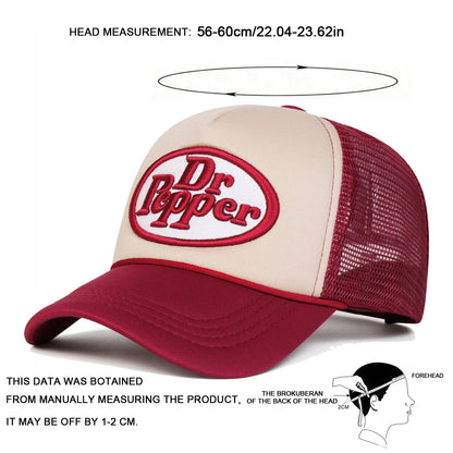 Unisex Dr Prpper Letter Embroidery Baseball Net Caps Spring Summer Outdoor Adjustable Casual Hats