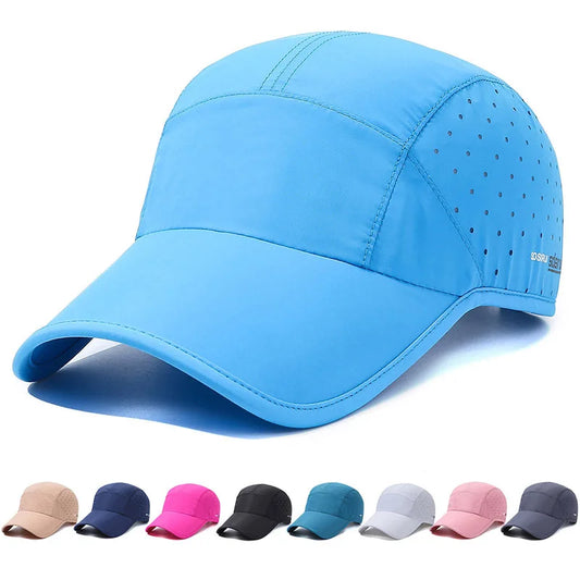 Outdoor Sport Quick Dry Waterproof Breathable Baseball Cap Summer For Men Women Fashion Adjustable Snapback Thin Sun Shade Hat