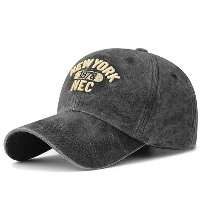 Baseball Cap Korean Washed Cotton Soft Top Hat Four Seasons Men's And Women's Embroidered American Letter Cap