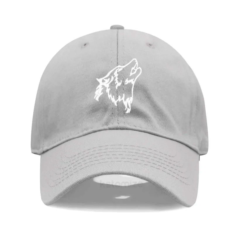 Women S Baseball Cap Men Washed Cotton Wolf Howl Embroidery Dad Hat Sport Golf Caps Man Sun Hats
