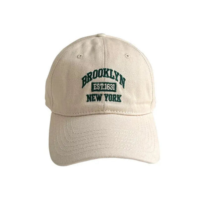 Baseball Hat Women's Spring And Summer, Korean Version, Ins Street, Burgundy Letter Embroidery, Cap, Summer Men