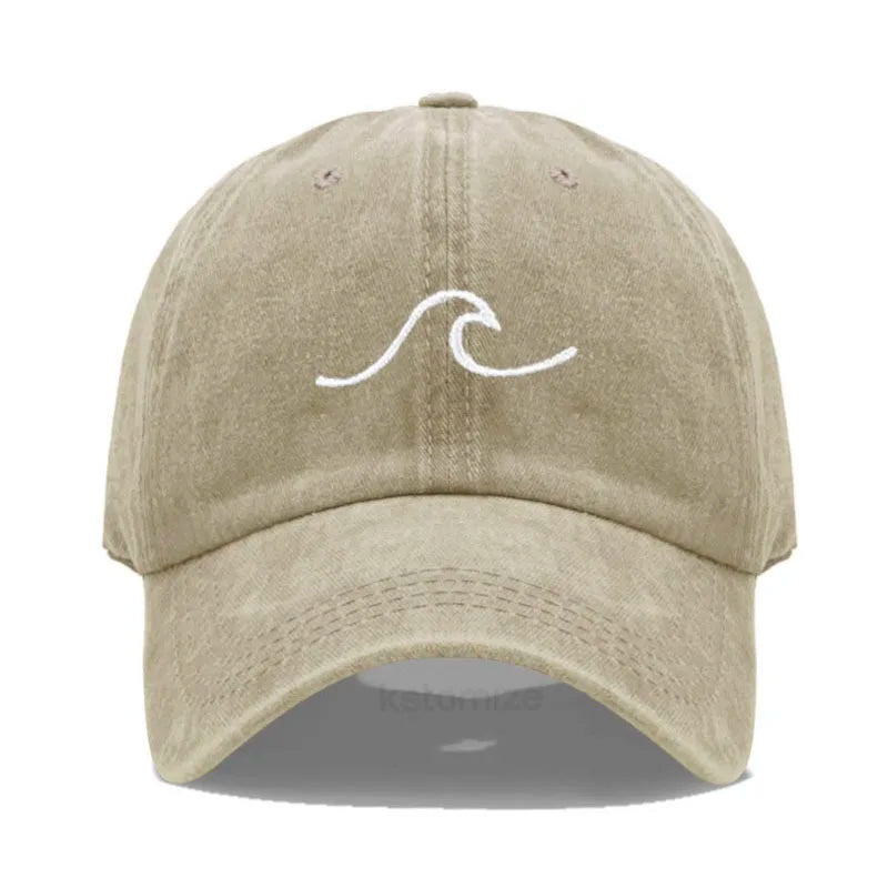 Men S Baseball Cap Women Washed Cotton Waves Embroidery Dad Hat Sport Golf Caps Man Sun Hats
