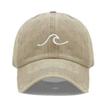 Men S Baseball Cap Women Washed Cotton Waves Embroidery Dad Hat Sport Golf Caps Man Sun Hats