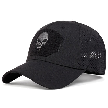 Unisex Skull Embroidered Top Patch Breathable Baseball Caps Spring Autumn Outdoor Adjustable Casual