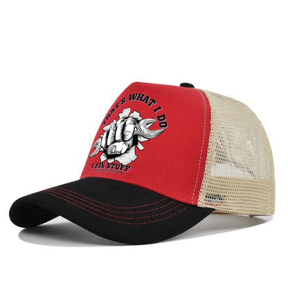 Spring Summer Printed Mesh Breathable Baseball Cap Personality Logo Men Women Couples Visor Hat
