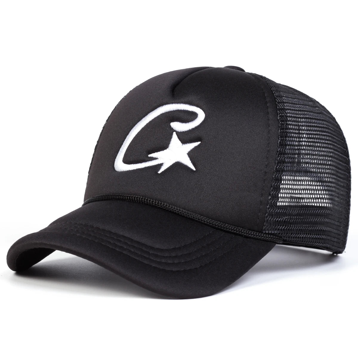 Unisex C Letter Pentagram Embroidery Baseball Net Caps Spring Summer Outdoor Adjustable Casual Hats