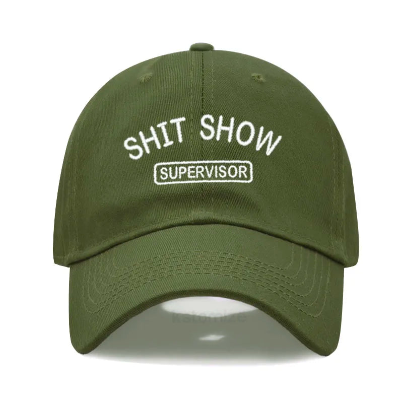 Men S Baseball Cap Women Sport Golf Caps Man Washed Cotton Shit Show Supervisor Embroidery Dad Hat