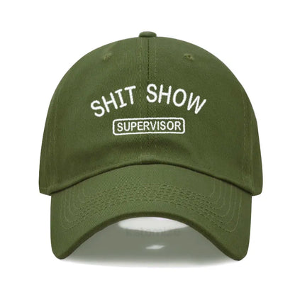 Men S Baseball Cap Women Sport Golf Caps Man Washed Cotton Shit Show Supervisor Embroidery Dad Hat