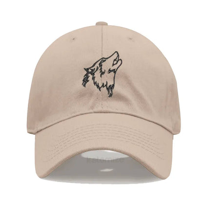 Women S Baseball Cap Men Washed Cotton Wolf Howl Embroidery Dad Hat Sport Golf Caps Man Sun Hats