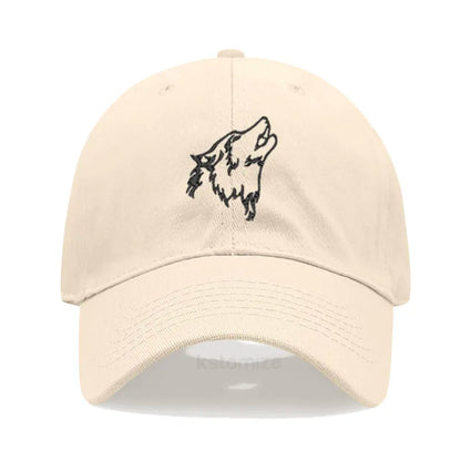 Women S Baseball Cap Men Washed Cotton Wolf Howl Embroidery Dad Hat Sport Golf Caps Man Sun Hats