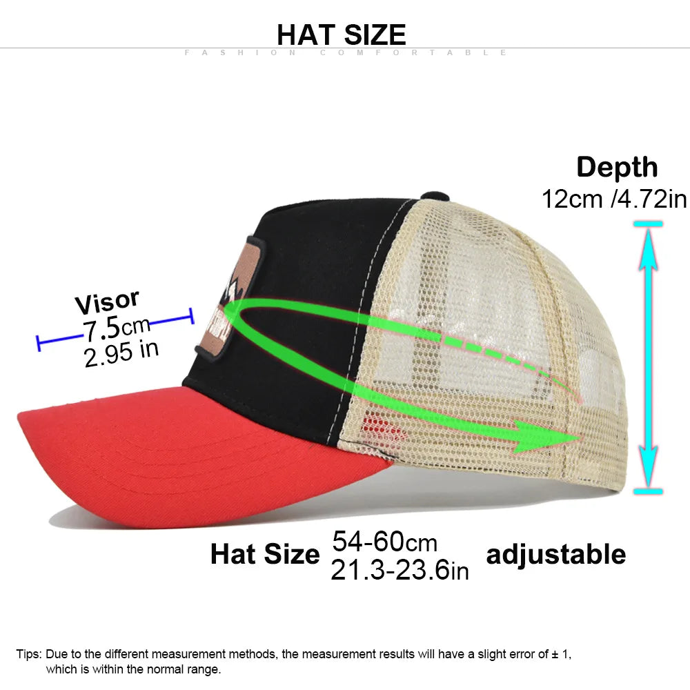 Embroidered Patch Breathable Baseball Caps Spring Summer Outdoor Adjustable Casual Hat Sunscreen Hip
