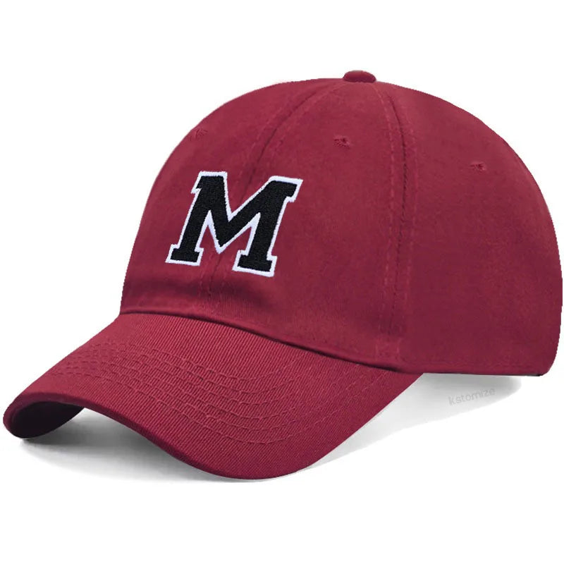 Initials Letters A-Z Embroidery Baseball Cap Men Women Soft Cotton Dad Hat Adjustable Wholesale