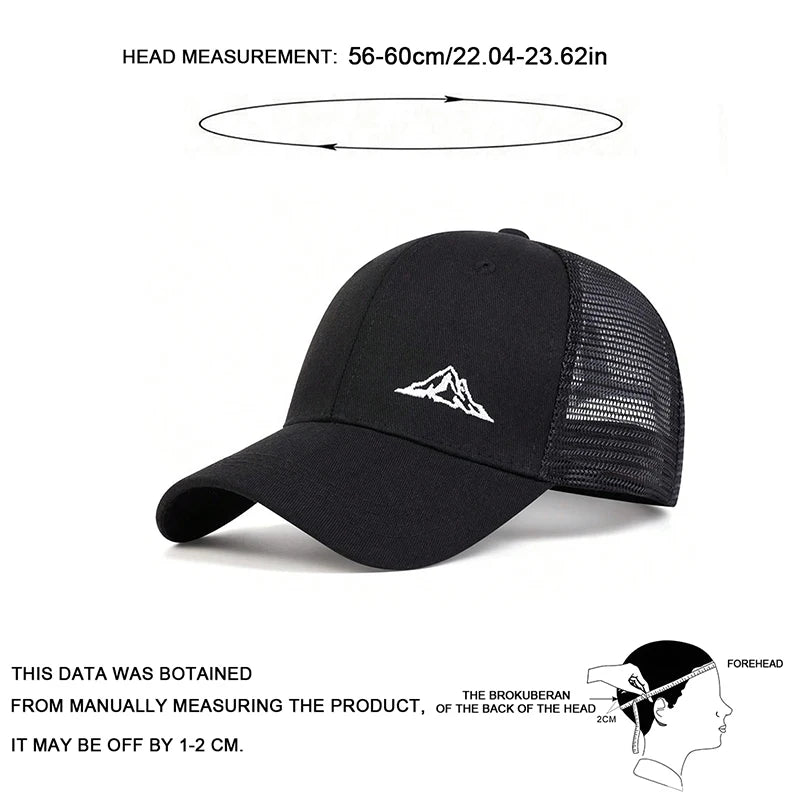 Unisex Mountain Range Embroidery Baseball Net Caps Spring Summer Outdoor Adjustable Casual Hats