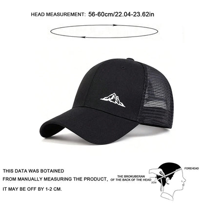 Unisex Mountain Range Embroidery Baseball Net Caps Spring Summer Outdoor Adjustable Casual Hats
