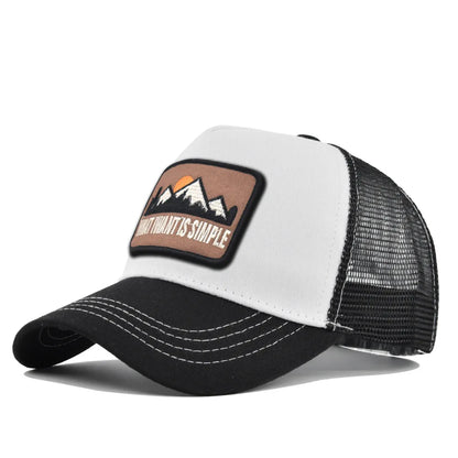 Embroidered Patch Breathable Baseball Caps Spring Summer Outdoor Adjustable Casual Hat Sunscreen Hip