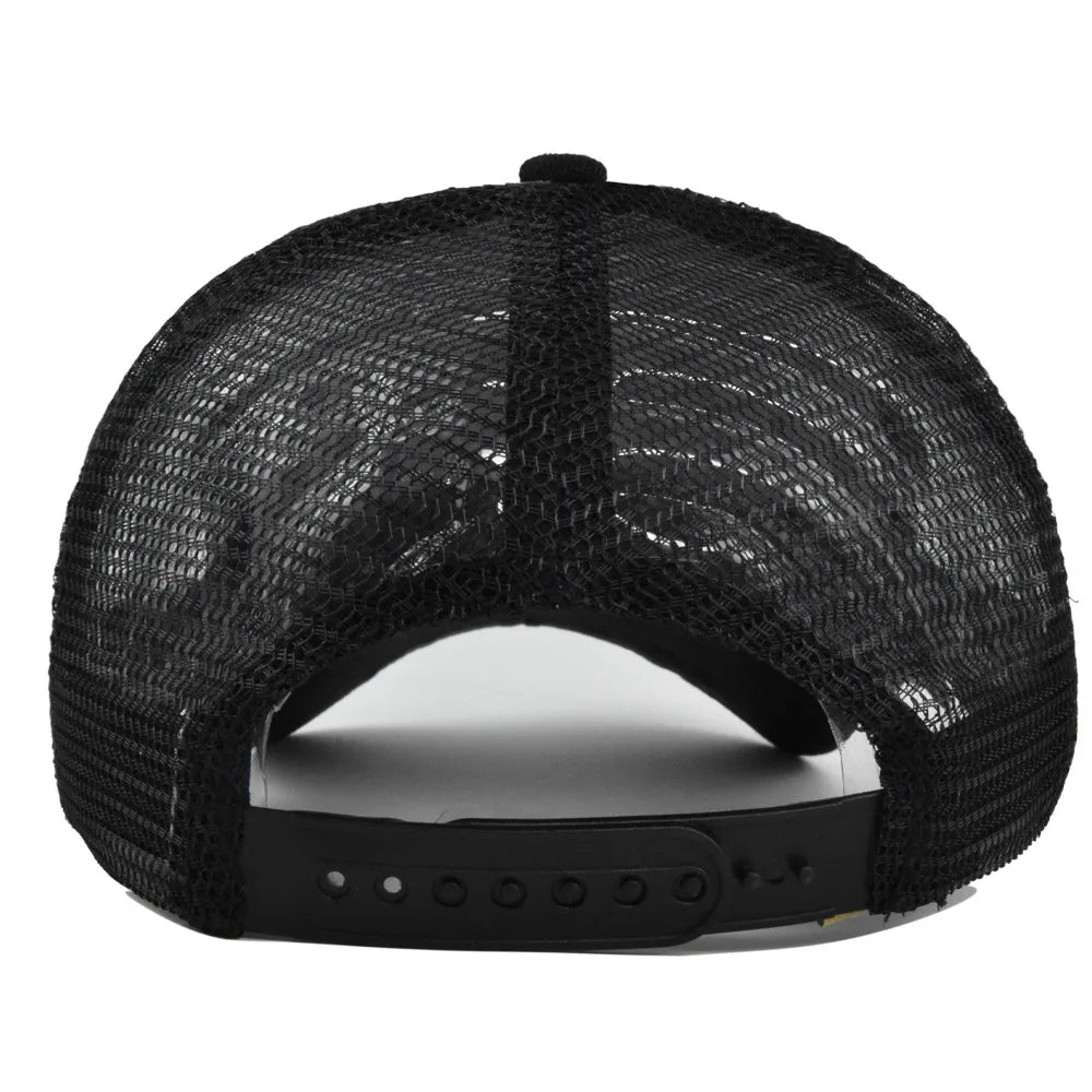 Letters Embroidered Mesh Baseball Cap Men Women Hip Hop Snapback Adjustable Outdoor Sports