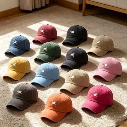 Unisex Dad Hat Embroidered Goose Pattern Fashionable Style Duckbill Cap Men Women