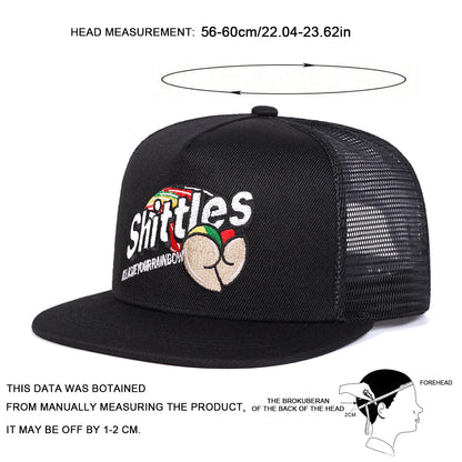 Unisex Shittles Embroidery Hip-Hop Net Hats Spring Summer Outdoor Adjustable Casual Baseball Caps