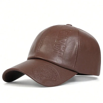 Unisex 1985 Letter Imprinting Leather Baseball Caps Spring Autumn Outdoor Adjustable Casual Hats