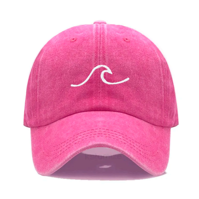 Men S Baseball Cap Women Washed Cotton Waves Embroidery Dad Hat Sport Golf Caps Man Sun Hats