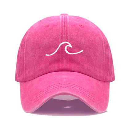 Men S Baseball Cap Women Washed Cotton Waves Embroidery Dad Hat Sport Golf Caps Man Sun Hats