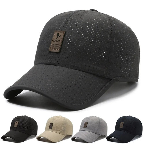 Quick-Drying Men Mesh Baseball Caps Spring Summer Male Breathable Snapback Hats Black Sport Dad